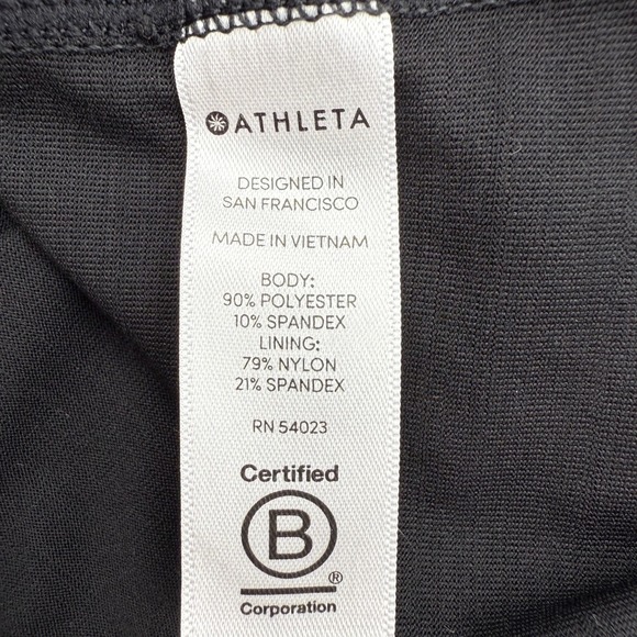 Athleta Long Sleeve Top Ruched Half Zip Thumbholes Athletic Black Shirt Size S - Picture 4 of 6